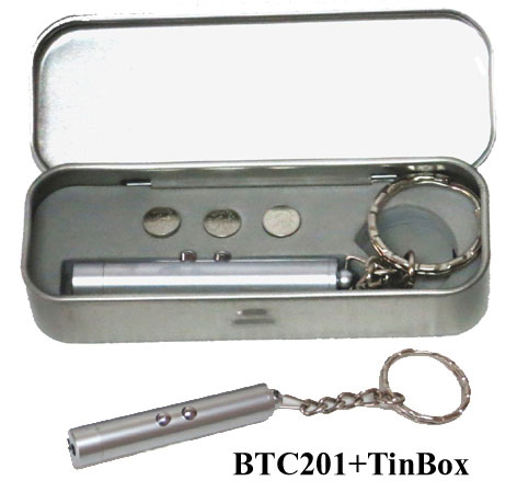 พวงกุญแจเลเซ่อร์ไฟฉาย(BTC201+TinBox)