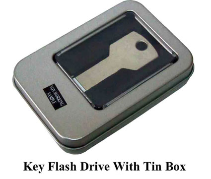 Key Flash Drive + Mini Tin Box