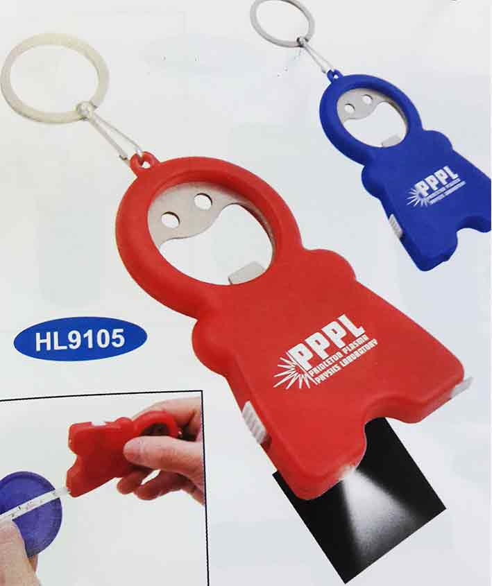 HL-9105 พวงกุญแจที่เปิดขวดไฟฉายตลับเมตร