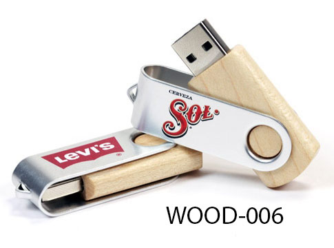 แฟลตไดร์ทไม้WOOD-006(Wooden Flash Drive WOOD-006)